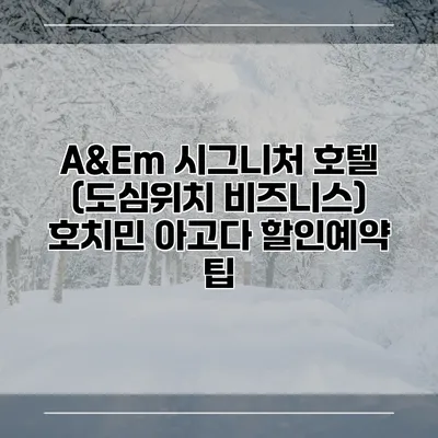 A&Em 시그니처 호텔 (도심위치 비즈니스) 호치민 아고다 할인예약 팁