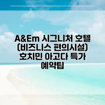 A&Em 시그니처 호텔 (비즈니스 편의시설) 호치민 아고다 특가 예약팁