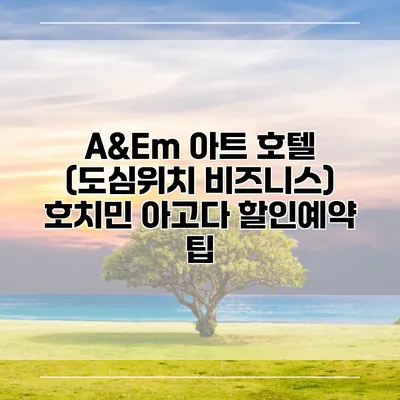 A&Em 아트 호텔 (도심위치 비즈니스) 호치민 아고다 할인예약 팁