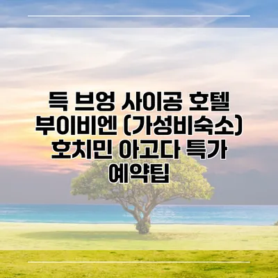 득 브엉 사이공 호텔 부이비엔 (가성비숙소) 호치민 아고다 특가 예약팁