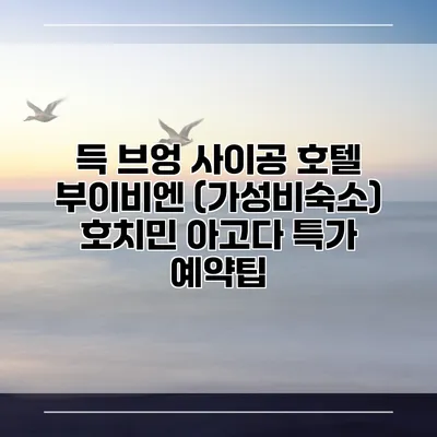 득 브엉 사이공 호텔 부이비엔 (가성비숙소) 호치민 아고다 특가 예약팁