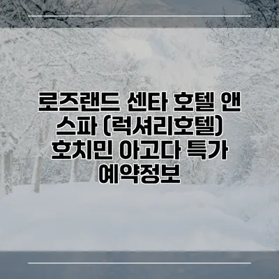 로즈랜드 센타 호텔 앤 스파 (럭셔리호텔) 호치민 아고다 특가 예약정보