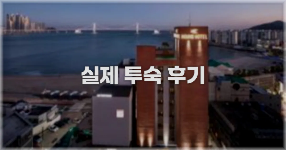 💬 실제 투숙 후기