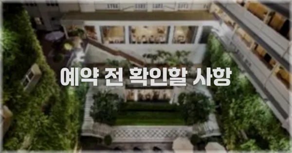 예약 전 확인할 사항