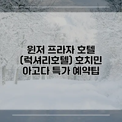 윈저 프라자 호텔 (럭셔리호텔) 호치민 아고다 특가 예약팁