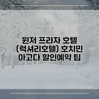 윈저 프라자 호텔 (럭셔리호텔) 호치민 아고다 할인예약 팁