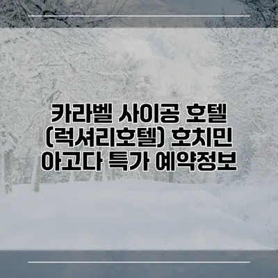 카라벨 사이공 호텔 (럭셔리호텔) 호치민 아고다 특가 예약정보