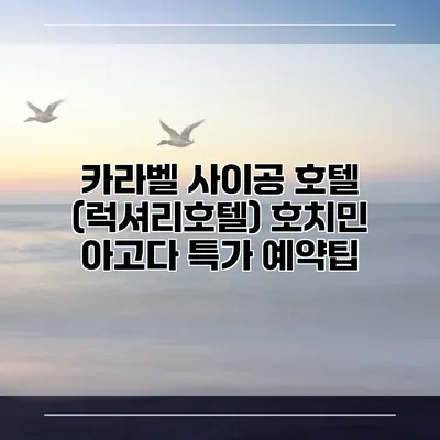 카라벨 사이공 호텔 (럭셔리호텔) 호치민 아고다 특가 예약팁