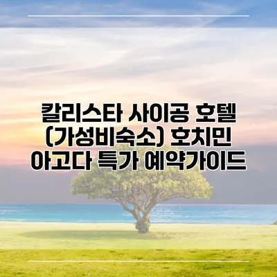 칼리스타 사이공 호텔 (가성비숙소) 호치민 아고다 특가 예약가이드