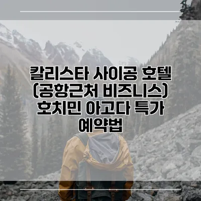 칼리스타 사이공 호텔 (공항근처 비즈니스) 호치민 아고다 특가 예약법