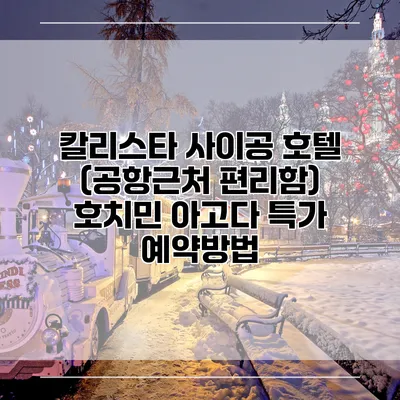 칼리스타 사이공 호텔 (공항근처 편리함) 호치민 아고다 특가 예약방법