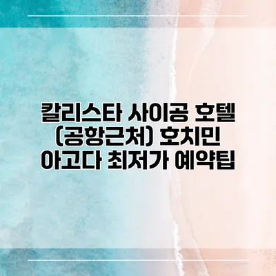 칼리스타 사이공 호텔 (공항근처) 호치민 아고다 최저가 예약팁