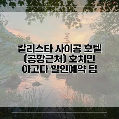 칼리스타 사이공 호텔 (공항근처) 호치민 아고다 할인예약 팁