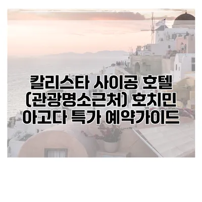 칼리스타 사이공 호텔 (관광명소근처) 호치민 아고다 특가 예약가이드