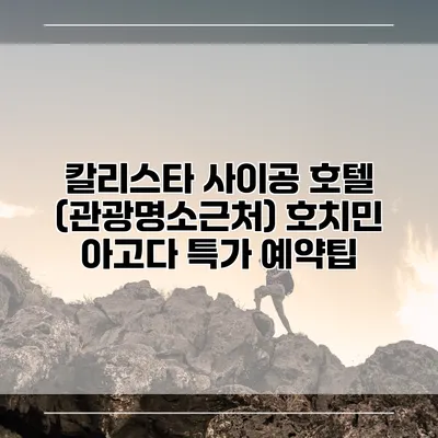 칼리스타 사이공 호텔 (관광명소근처) 호치민 아고다 특가 예약팁