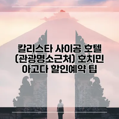 칼리스타 사이공 호텔 (관광명소근처) 호치민 아고다 할인예약 팁