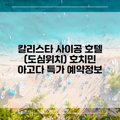 칼리스타 사이공 호텔 (도심위치) 호치민 아고다 특가 예약정보