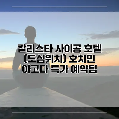 칼리스타 사이공 호텔 (도심위치) 호치민 아고다 특가 예약팁