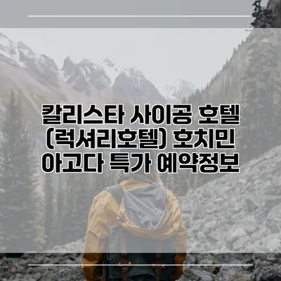 칼리스타 사이공 호텔 (럭셔리호텔) 호치민 아고다 특가 예약정보
