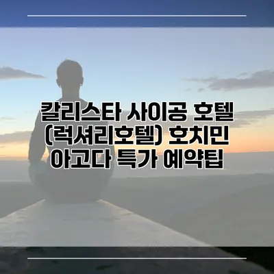 칼리스타 사이공 호텔 (럭셔리호텔) 호치민 아고다 특가 예약팁