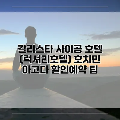 칼리스타 사이공 호텔 (럭셔리호텔) 호치민 아고다 할인예약 팁