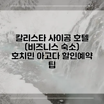 칼리스타 사이공 호텔 (비즈니스 숙소) 호치민 아고다 할인예약 팁
