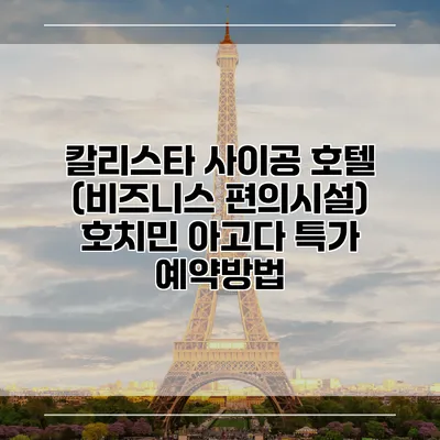 칼리스타 사이공 호텔 (비즈니스 편의시설) 호치민 아고다 특가 예약방법