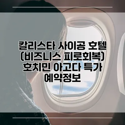 칼리스타 사이공 호텔 (비즈니스 피로회복) 호치민 아고다 특가 예약정보