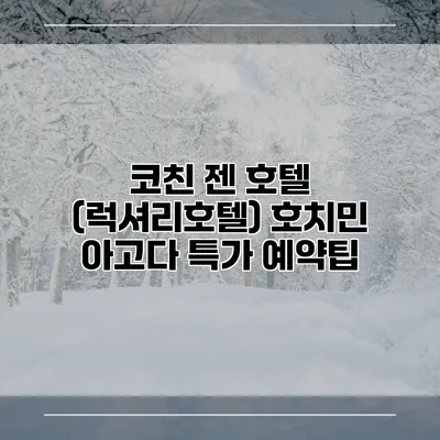 코친 젠 호텔 (럭셔리호텔) 호치민 아고다 특가 예약팁