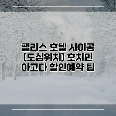 팰리스 호텔 사이공 (도심위치) 호치민 아고다 할인예약 팁