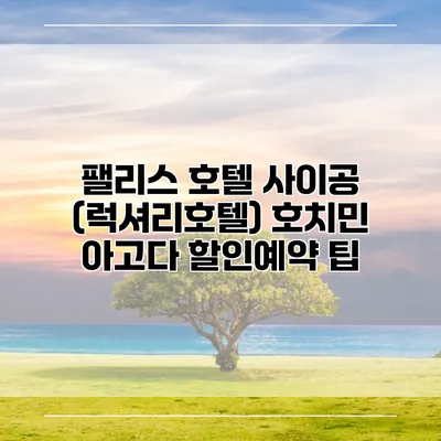 팰리스 호텔 사이공 (럭셔리호텔) 호치민 아고다 할인예약 팁