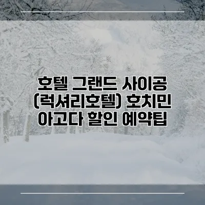 호텔 그랜드 사이공 (럭셔리호텔) 호치민 아고다 할인 예약팁