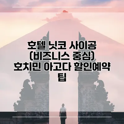호텔 닛코 사이공 (비즈니스 중심) 호치민 아고다 할인예약 팁
