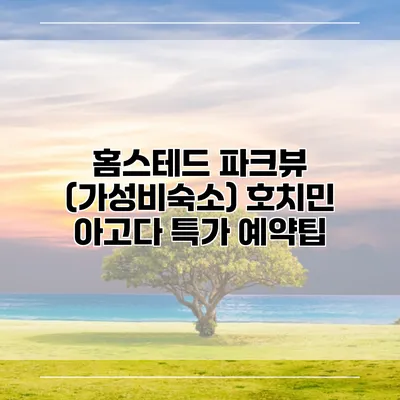 홈스테드 파크뷰 (가성비숙소) 호치민 아고다 특가 예약팁